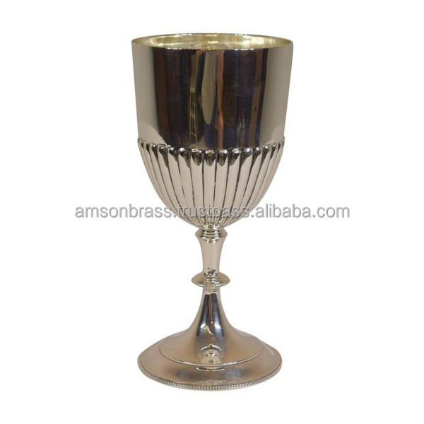 Goblet Metal Brass Silver Stainless Steel Wine Glass Drinking Wine Glass Big copper Wine Goblet Water Goblets competitive price