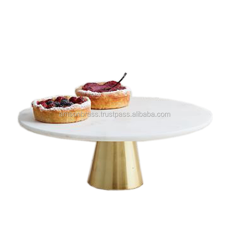 Marble Top Metal Brass Dessert Stand Cupcake Stand