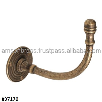 Cloth Hanging Hook Antique Brass Large Wall Double Hook Brass Towel Coat Hanging Metal Hook High Quality