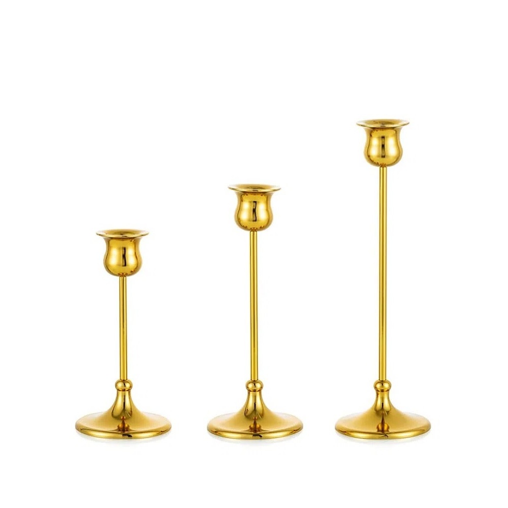 Modern Metal Candelabras for Wedding Dinning Black Candle Holders Set Matte Candlesticks Holders Decorative Taper Candle Holders