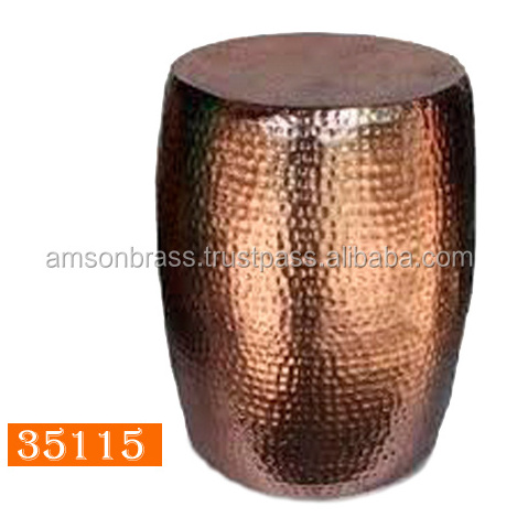 2 Tone Finished Metal Aluminium Stool Outdoor Round Shape Garden Stool