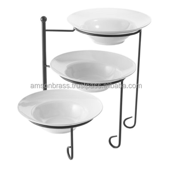 CUPCAKE STAND METAL DESERT TRAY HIGH TEA PLATTERS SERVING TRAY RECTANGLE SHAPED 3 TIER TRAY