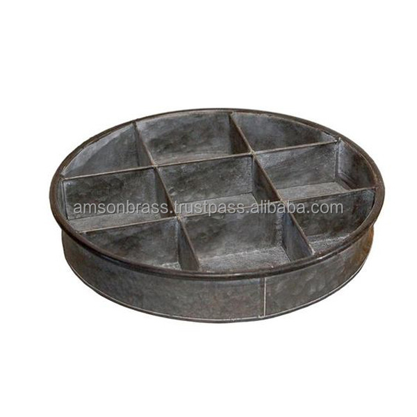 Nursery Planter Metal Iron Tray 9 Compartment Planter Tray Garden Flower Pots Planter With Tray High Quality