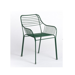 Customized Shape For Sitting Solid Metal Wire Dining Chair With Black Powder Coating Finishing Modern Wire Design