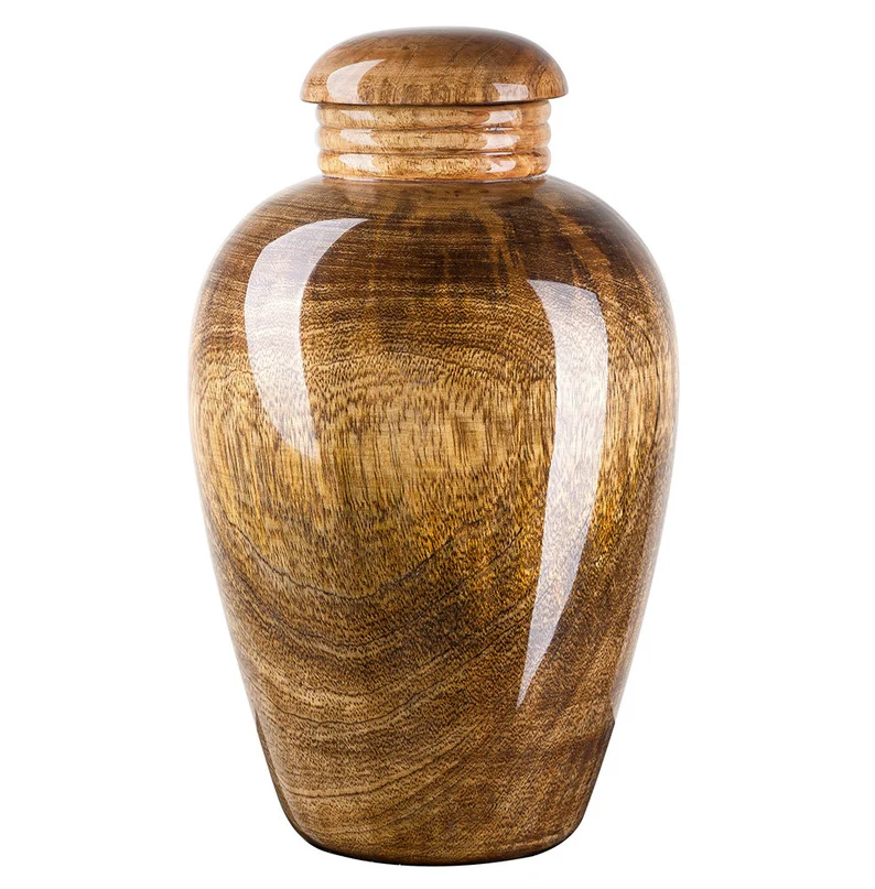 Keepsake Cremation Urn for Human Pet Hand Made Wooden Urn Italian Mango Wood keepsake Cremation Urn for Ashes Unique Design