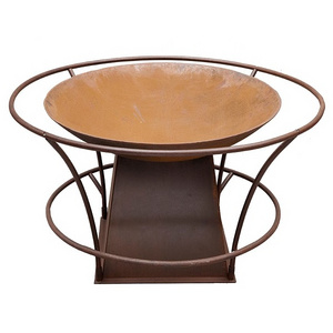 Metal Iron Fire Pit Outdoor Fire Pit Bowl Camping or Backyard Steel Wood Burning Fire Pit with Spark Screen