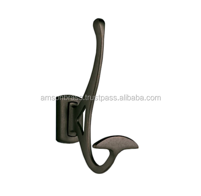 Double Coat Hook Different Finishes Brass Wall Hook Heavy Duty Best Quality Cast Iron or Brass Coat Hooks