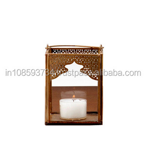 Square Shaped Lantern Arabic Metal Tea Light Votive Candle Holder High Quality Metal Candle Lantern for Table Top