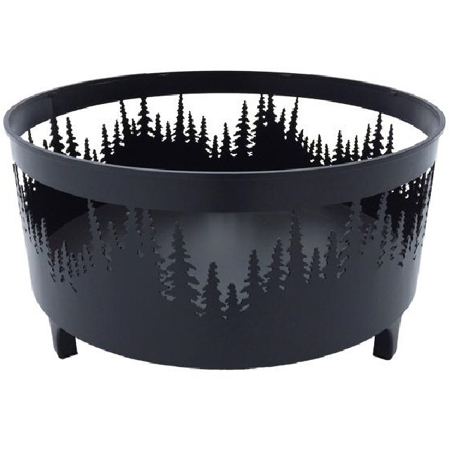 Metal Iron Fire Pit Outdoor Fire Pit Bowl Camping or Backyard Steel Wood Burning Fire Pit with Spark Screen