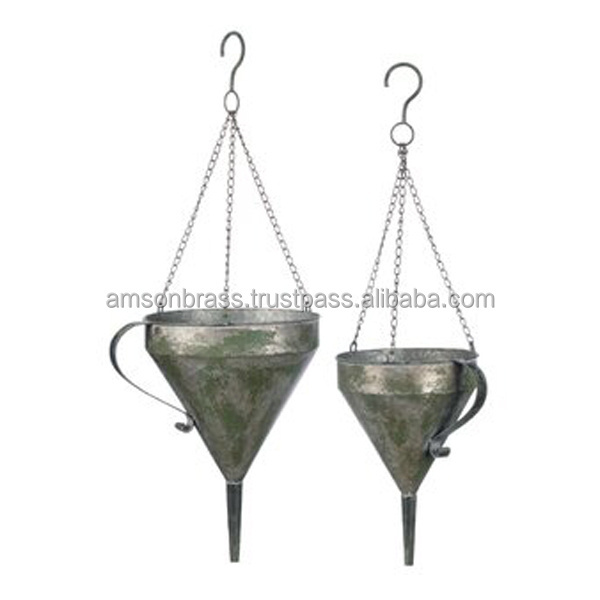 Manufacturer Hanging Planter Umbrella Shaped Metal Iron Galvanized Finished Decorative Planter