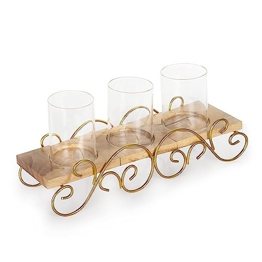 Metal Glass Gold Plated Finishing Glass And Metal Tea Light Candle Holder Hot Selling Living Room Decoration Metal Candle Holder