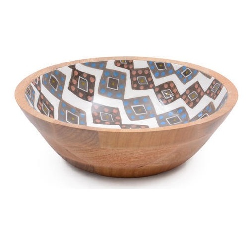 Dinnerware Dining Bamboo Wood Salad Bowl Set Eco-Friendly Handmade Wood Salad Bowl Handmade Decorative Bowl