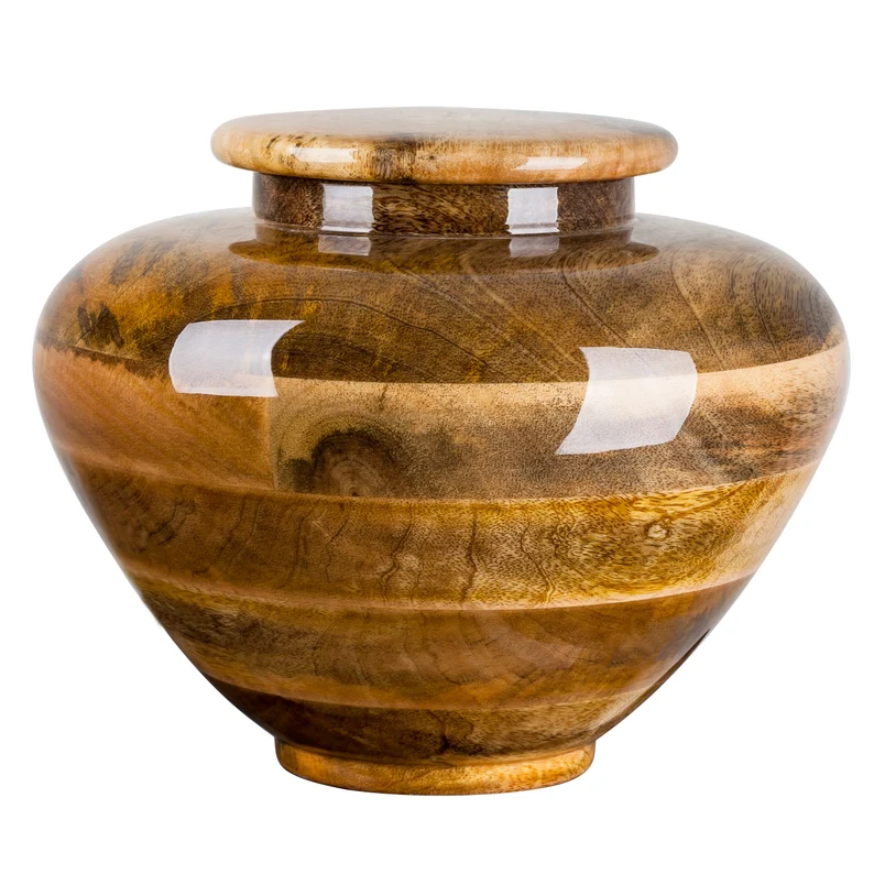 Keepsake Cremation Urn for Human Pet Hand Made Wooden Urn Italian Mango Wood keepsake Cremation Urn for Ashes Unique Design