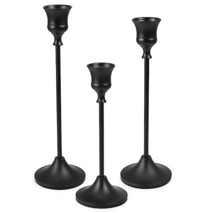 Iron Taper Candle Holder for Wedding Dinner Party Table Centerpiece Black Coated Finished Metal Tall Candlestick Holders