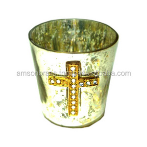 Home Hotel Decoration Glass Candle Holder for Christmas Candle Holders Lanterns and Candle Jars