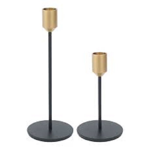 Black Golden Metal Candle Holder Handmade Newest Decorative taper candle stand modern luxury brass gold