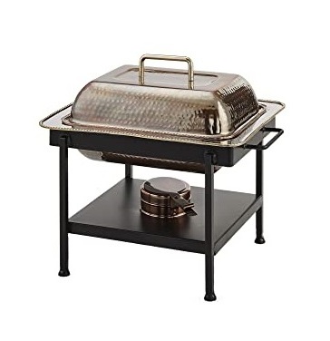 Amazing Food Warmer Chafing Pot Chafing Dish Hotel Supply  Copper Chafing Dish With Black Metal Frame