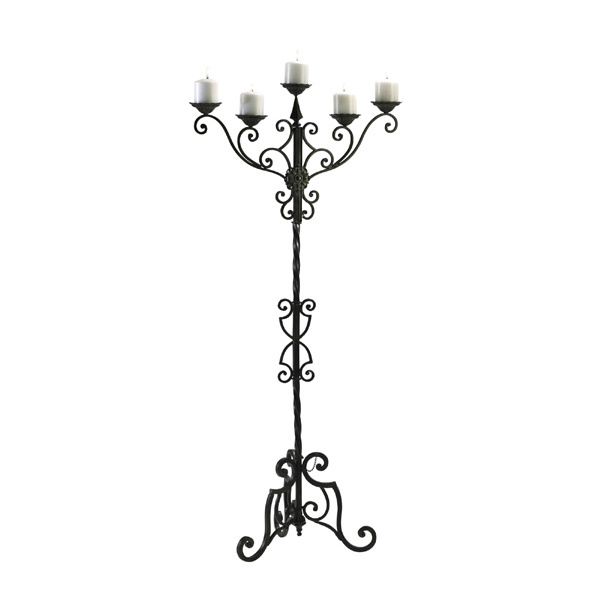 12 Arm Wrought Iron Candelabra Wedding Table Decoration Black Candle Holder Hold 12 Candle Base 4 Legs