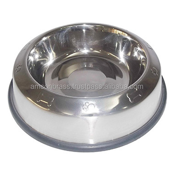 Manufacturer Neat & Clean Base Rubber Stainless Steel Dog Bowl Pet Bowl & Feeder