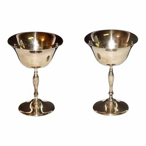 Wine Goblet Nickle Plated Antique Finished Tabletop Goblet for Hotel & Restaurant