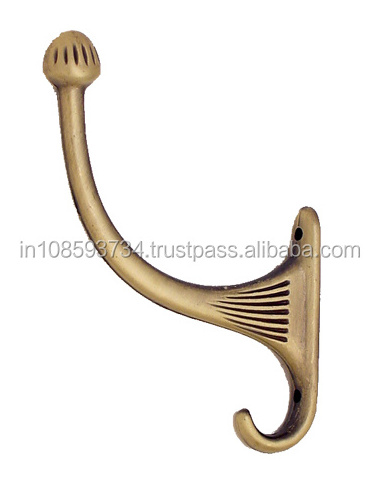 Wholesale Wall Door Solid Brass Metal Clothes Hook