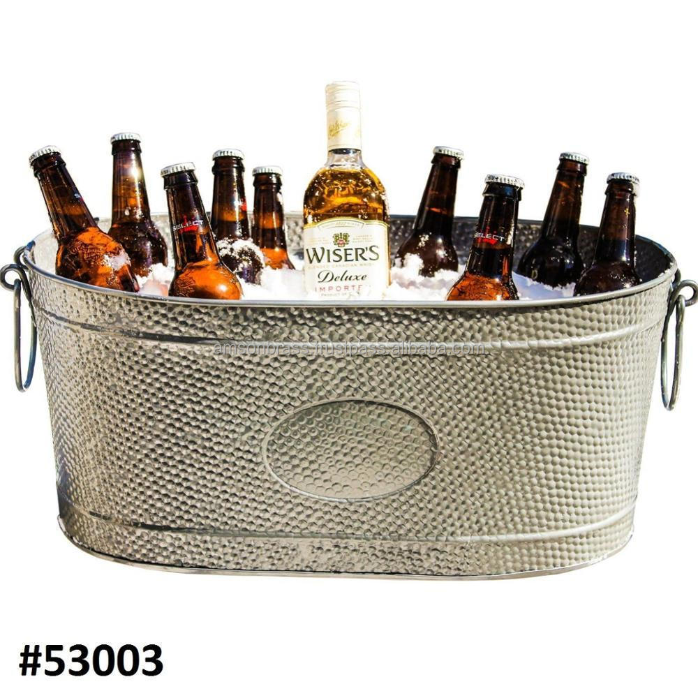 Wine Cooler Oval Shaped Large Beverage Wine Ice Bucket High Quality At Lowest Price Aluminum Beverage Tub