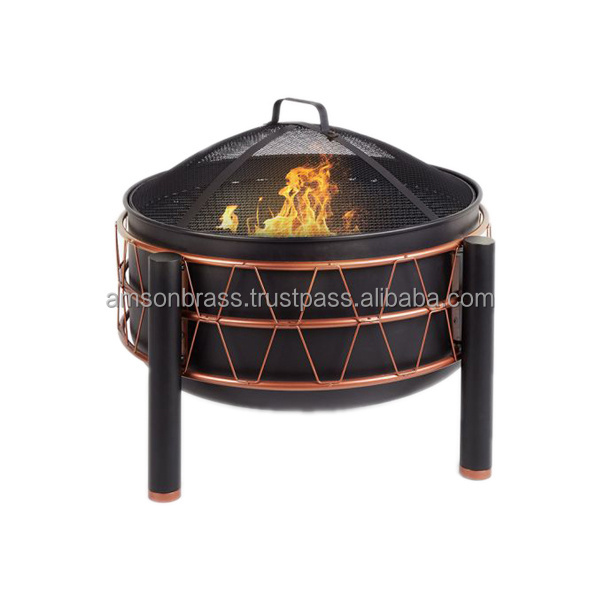 Copper Fire Pit Manufacturer Outdoor Garden Heater Fire Pit with Stand Metal Fire Pit Campfire Ring Large Outdoor Heavy Round