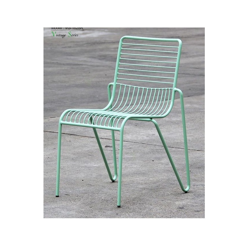 Modern Cafe Furniture Chair Restaurant Chairs For Hotel & Home Hot Selling Finest Price Eco-Friendly SET OF 2 Metal Wire Frame