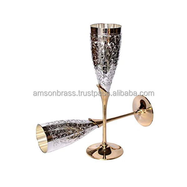 Goblet Metal Brass Silver Stainless Steel Wine Glass Drinking Wine Glass Big copper Wine Goblet Water Goblets competitive price