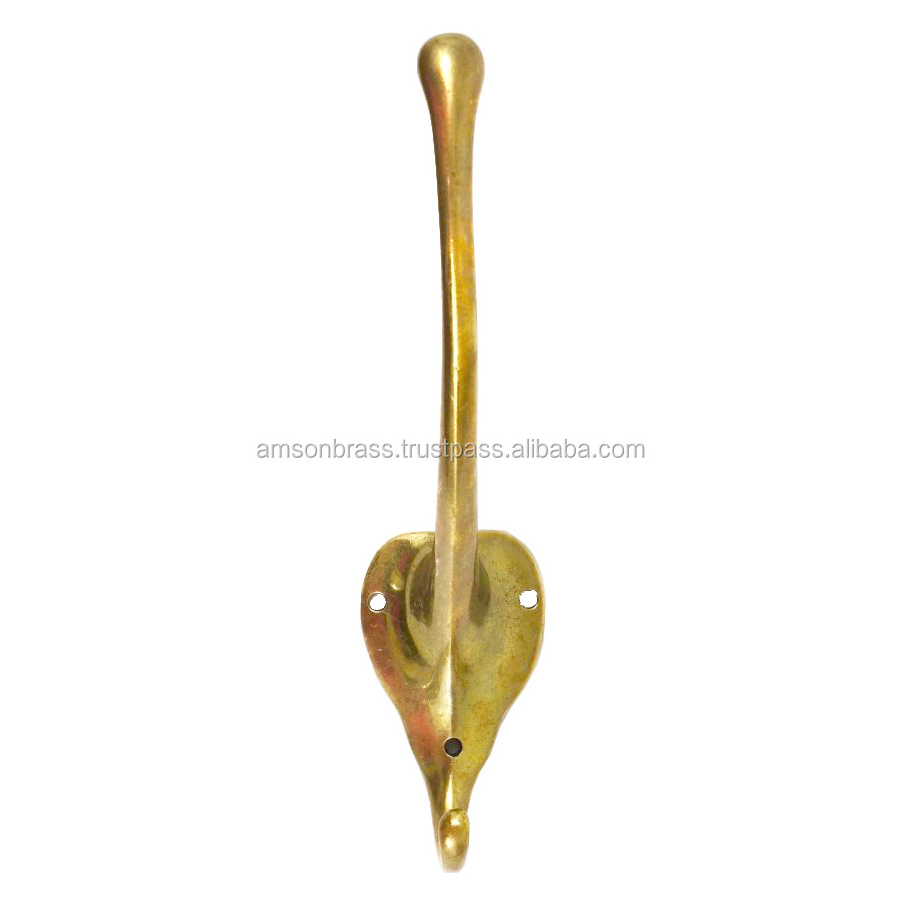 Solid Metal Brass Metal Wall Mounted Coat Hook Handmade Antique Gold Hook Wall Hardware Single Wall Hook At Lowest Price