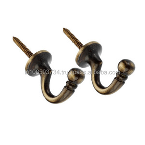 Wholesale Antique Metal Screw Modern fancy metal wall hook for kitchen bathroom home office wall decor cabinet coat hook