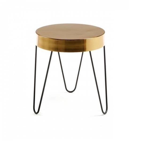 Metal Iron Modern Design Side Table for Decoration with Gold Finished Top Handmade End Table Metal Living Room Furniture