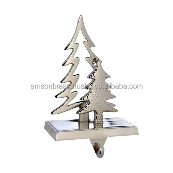 Bronze Finished Custom Design Metal Aluminium Stocking Holder Christmas Wreath Reindeer Stocking Hanger Metal Holder