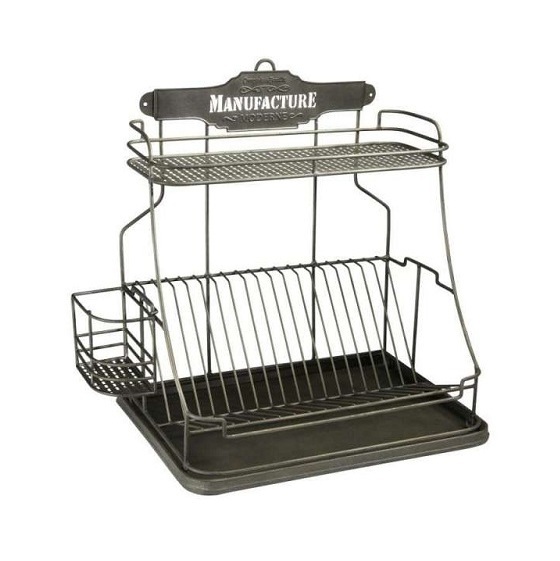 Stainless Steel 2 Layer Kitchen Dish Drainer Organizer Storage Rack Plate Cutlery Utensil Fruits and Vegetable Drying Rack