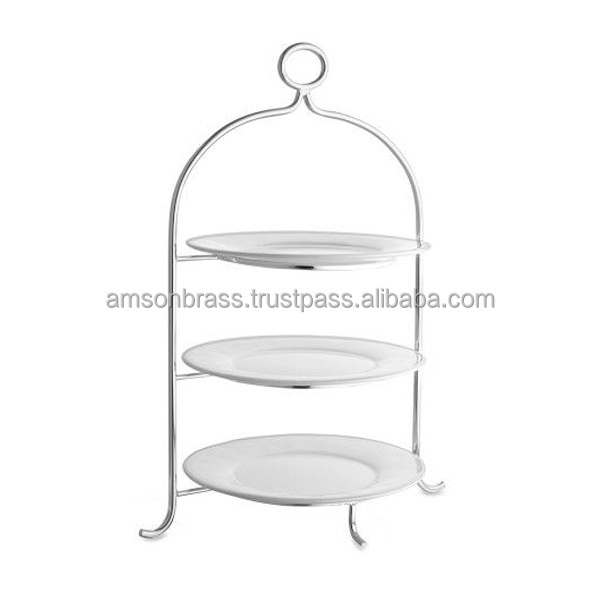 CUPCAKE STAND METAL DESERT TRAY HIGH TEA PLATTERS SERVING TRAY RECTANGLE SHAPED 3 TIER TRAY