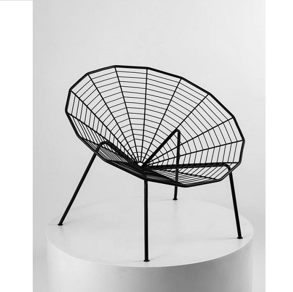 Modern Design Home Outside Metal Iron Restaurant Garden Living Decoration Chair With Black Powder Coated Finished