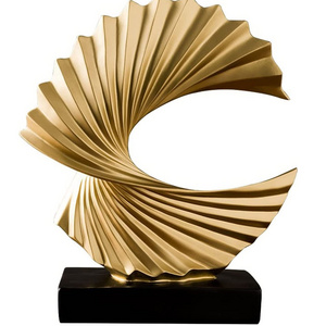 Modern Sculpture Golden  Abstract Resin Statue Retro Home Decoration Accessories Living Room Office Desk Decoration