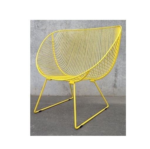 Modern Design Customized Comfortable Cushion Lounge Outdoor Chair Nordic Style Metal Wire Easy Arm Chair