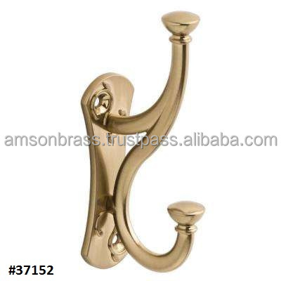 Cloth Hanging Hook Antique Brass Large Wall Double Hook Brass Towel Coat Hanging Metal Hook High Quality