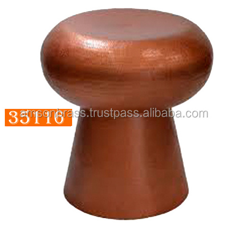 2 Tone Finished Metal Aluminium Stool Outdoor Round Shape Garden Stool