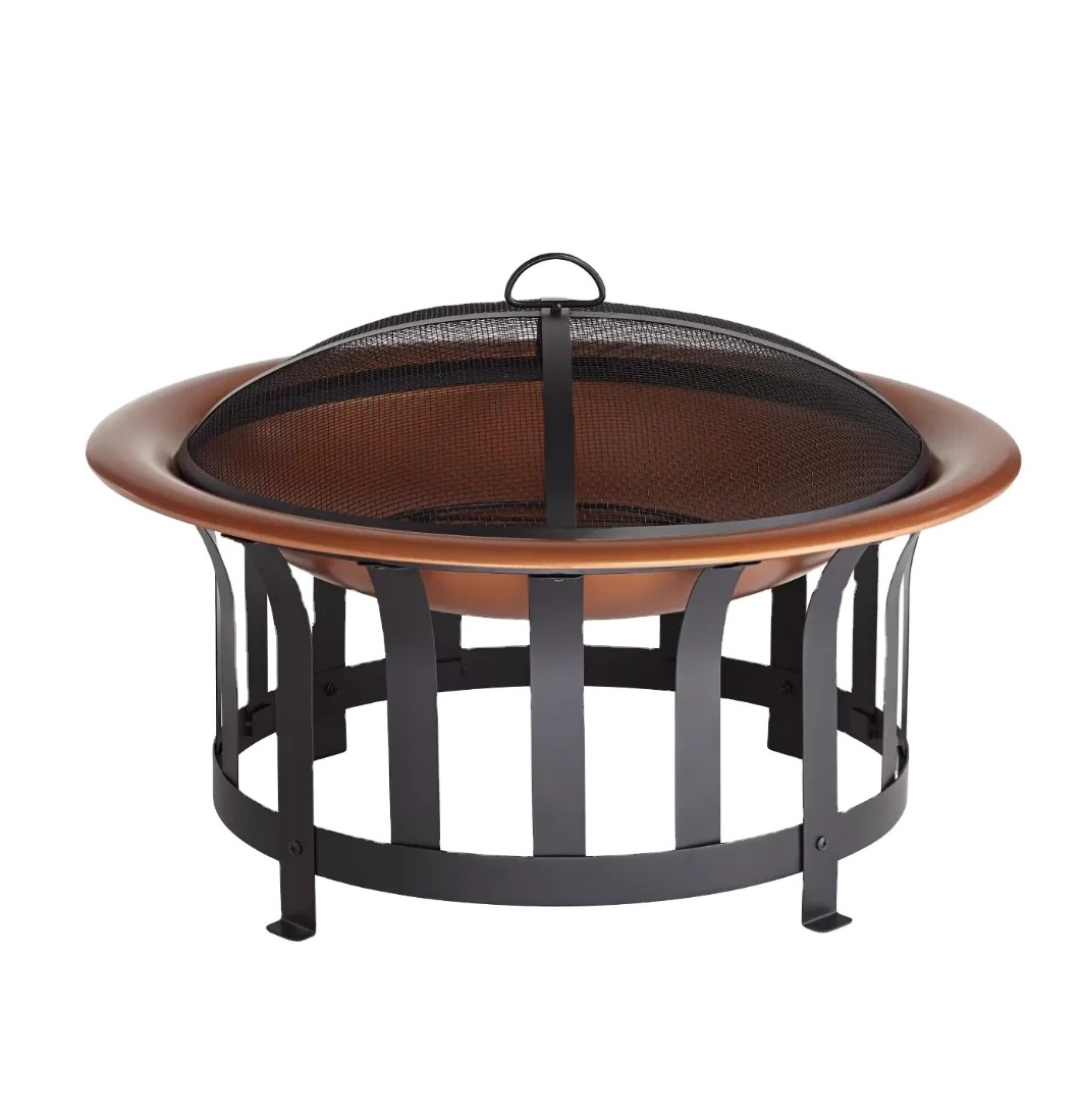 Black Powder Coated Stand Fire Pit High Quality Designer Handmade Fire Pit Home & Garden Use Winter Ware Luxury Metal Fire Pit