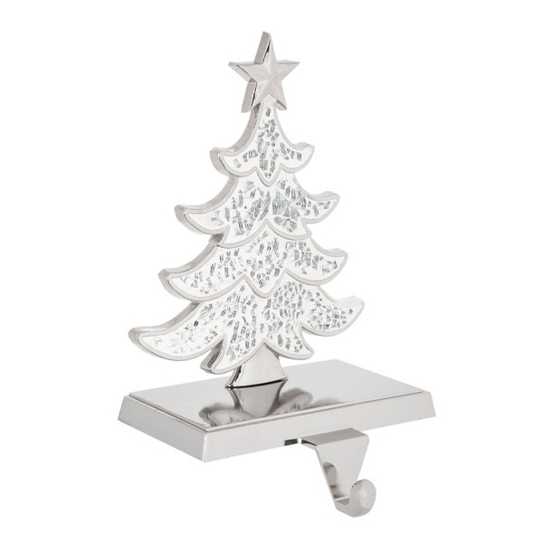 Wholesale Custom Decoration Best Design Metal & Marble Tree Christmas Stocking Holder For Christmas Hanging Ornaments