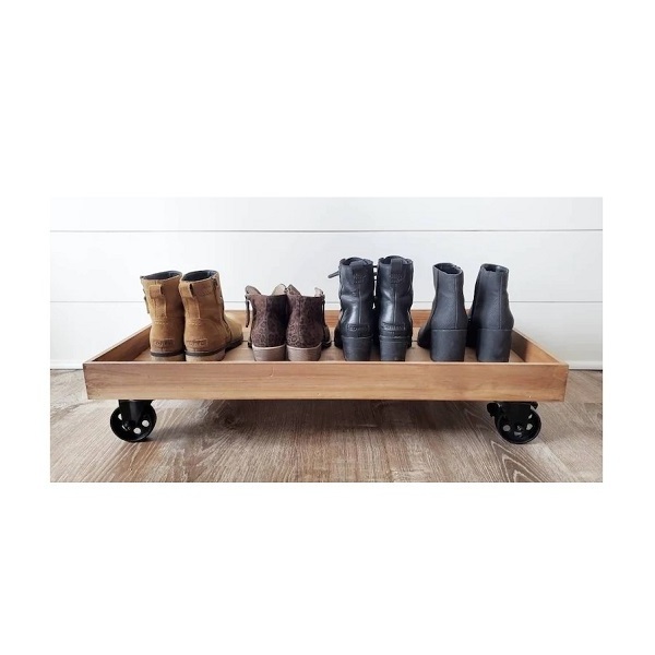 Best Price Living Room Modern Design Metal Boot Tray for Entryways High Quality Industrial Metal Shoes Storage 2 Tier Rack