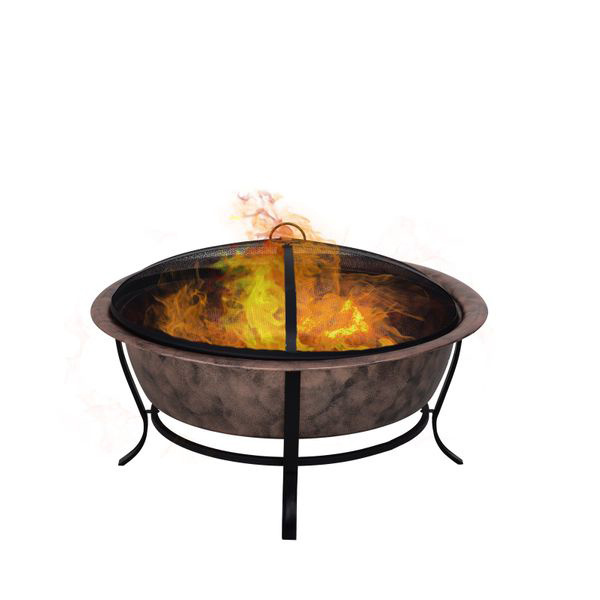 Metal Fire Pit Table Wood Burning Outside Patio garden Heater Antique Finished Copper Fire Pit