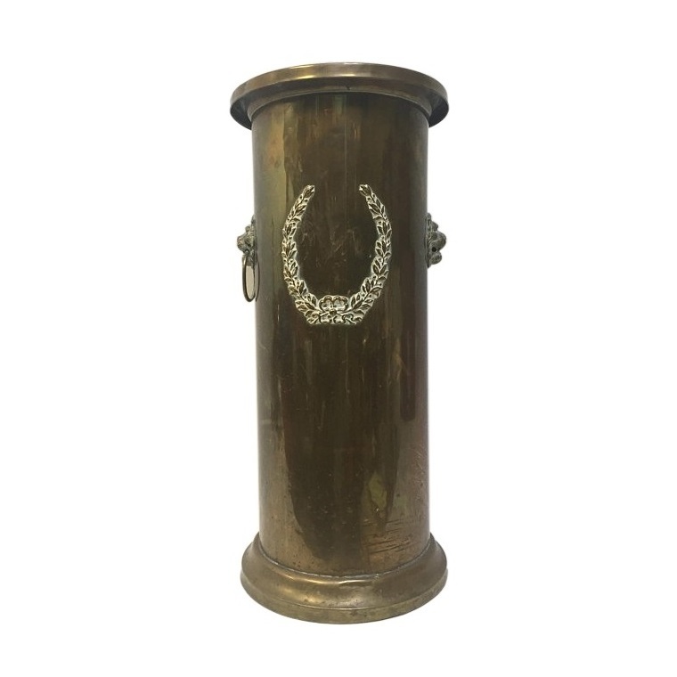 Hammered Metal Brass Umbrella Holder Sided Lion Handle Luxury Metal Brass Umbrella Stand