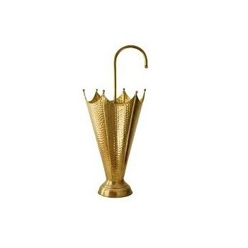 Metal Brass Umbrella Stand Lion Mouth Handle Round Shaped Rain Gear Holder Umbrella Stand Metal Wooden Stand