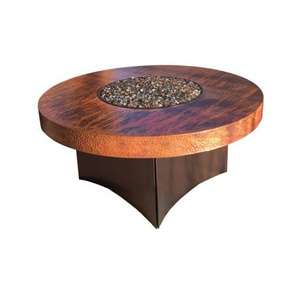 Affordable Price Footrest Metal Iron Fire Pit Table Wood Burning Outside Patio garden Heater Antique Finished Copper Fire Pit