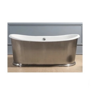 Lowest Price Metal Stainless Steel Metal Large Bathtub Highest Quality Metal Tub for Royal Design Home Bathtub Silver Finishing