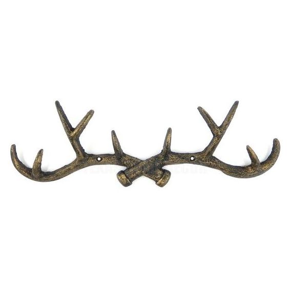 Vintage Rustic Cast Iron Deer Antlers Coat Rack Key Holder Jewellery Display Rack Bathroom Towels Hanger Rustic Cabin Hanger