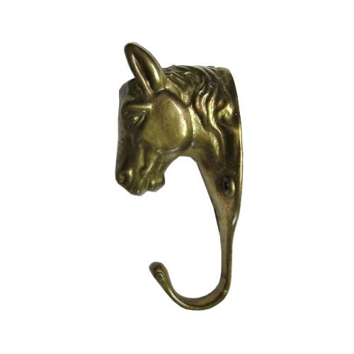 Handmade Traditional Antique Brass Wall Mounted Horse Head Hangers Coat Reusable Hooks Utility Hat Bags Clothes Heavy Duty